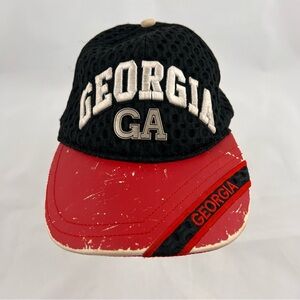 Georgie Bulldog Retro Vintage Black and Red Mesh Cap